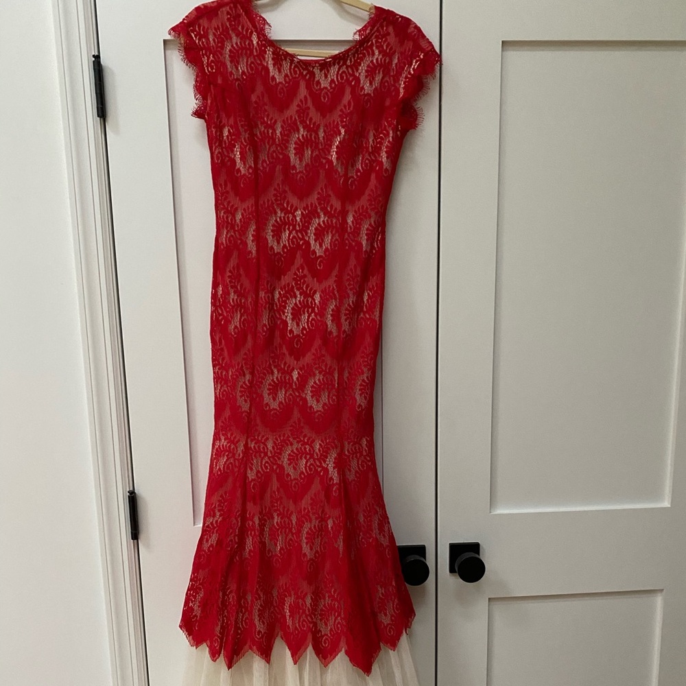 NWT RED LACE GOWN
